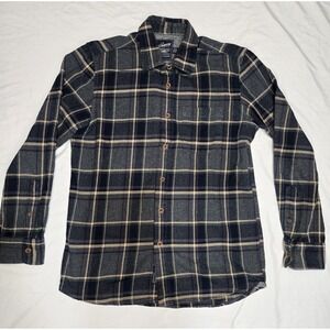 GRAYERS Heritage Flannel Shirt Mens Med Blue Gray Plaid Cotton‎ Rugged Outdoor